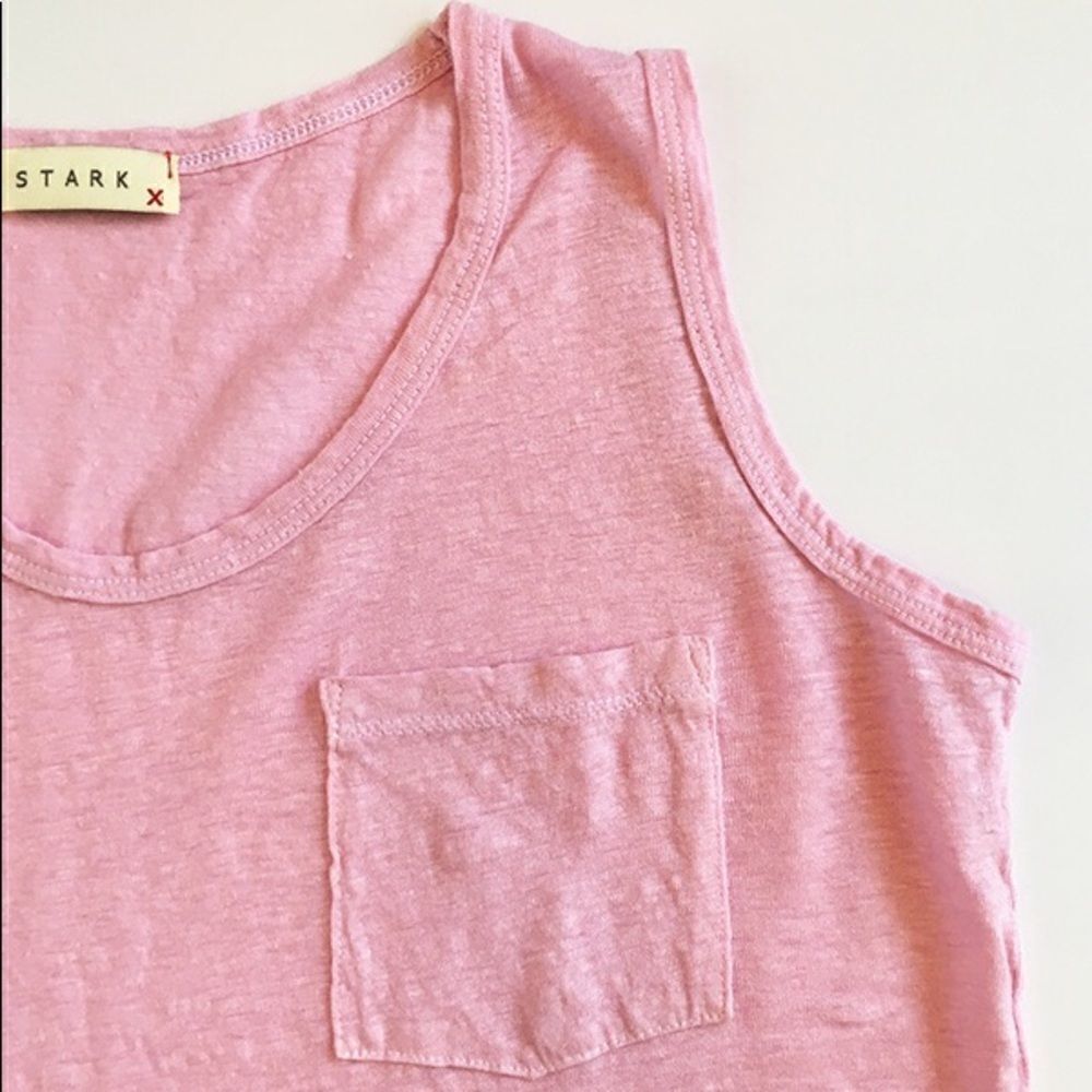 *Charcoal Grey STARK X Linen Pocket Tank  Medium